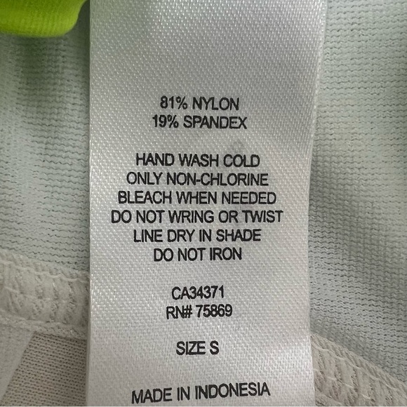 NWT GO by Gossip Sporty Splice Tankini Small Swimsuit Top Sports Bra Blue Lime - Picture 15 of 16